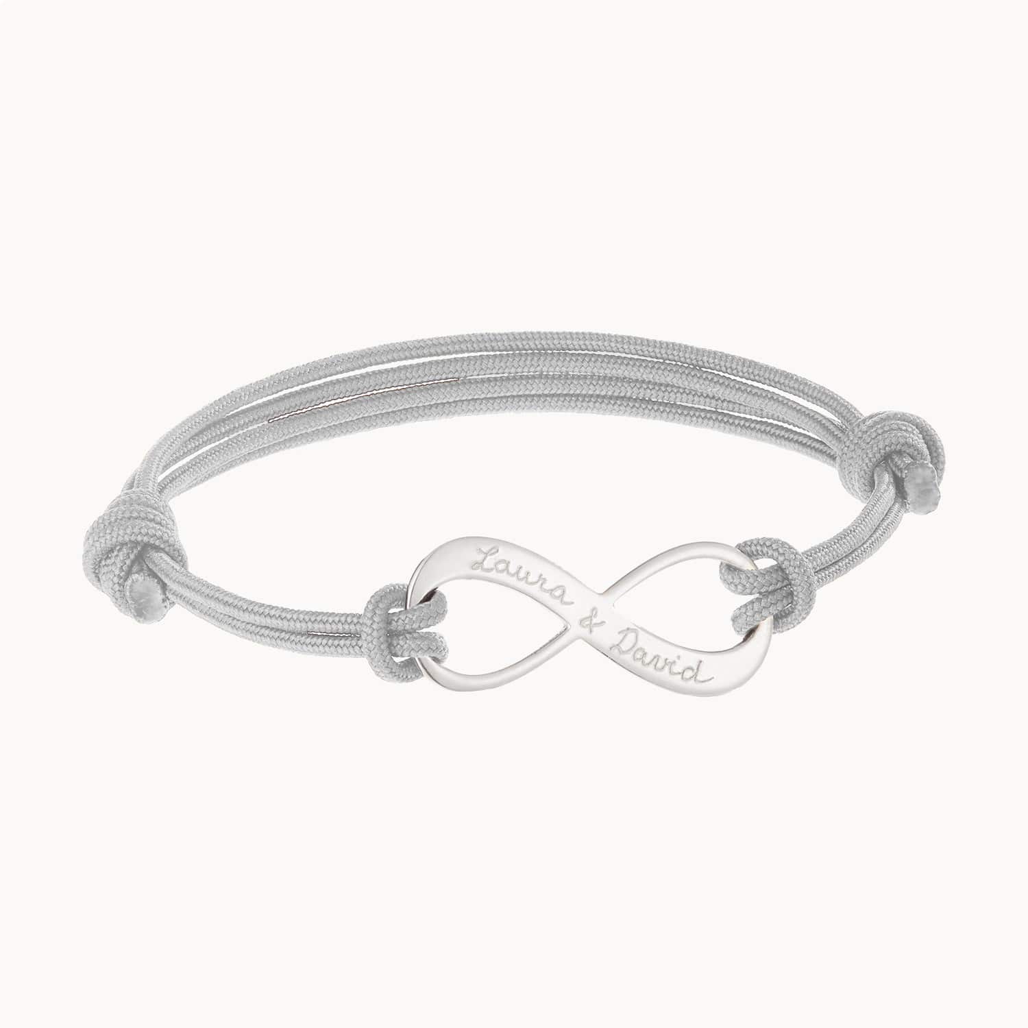Personalisiertes Armband mit Unendlichkeitssymbol für Männer in 925er Sterlingsilber