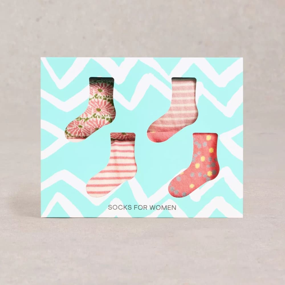 Socken, Muster Pink Multi, 4er Pack