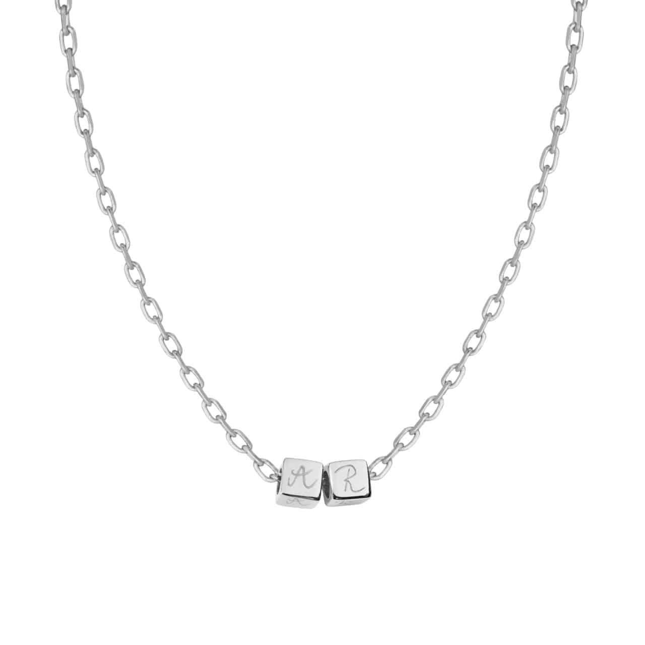 Personalisierte Würfel Halskette in 925er Sterlingsilber