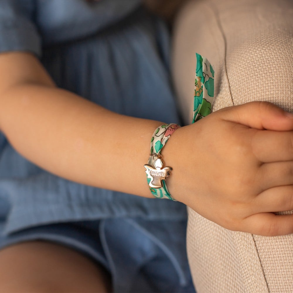 Personalisiertes Liberty Armband zur Taufe oder Kommunion, Betsy Grün