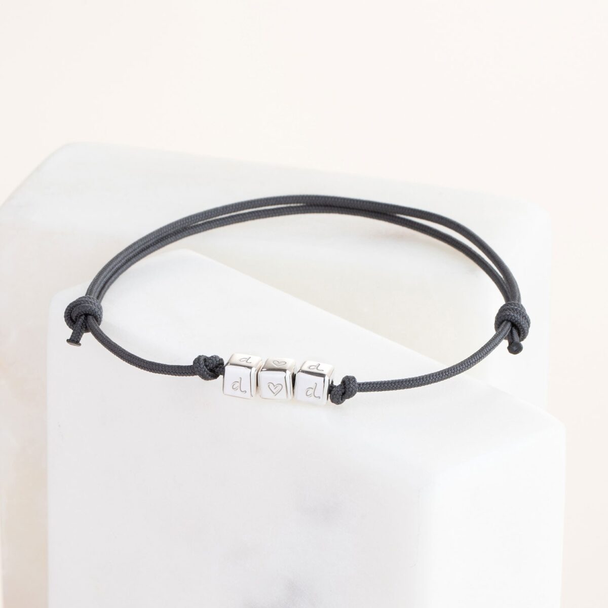 Personalisiertes Würfel Armband für Männer in 925er Sterlingsilber