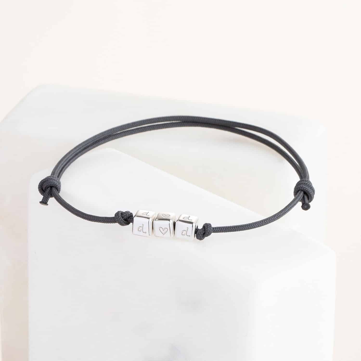 Personalisiertes Würfel Armband für Männer in 925er Sterlingsilber