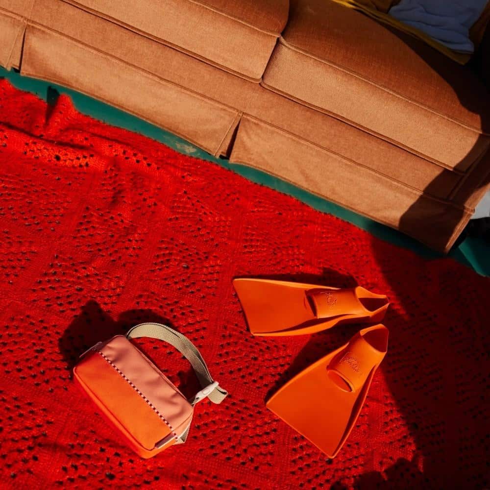 Bauchtasche *Colourblocking*, Coral Pink + Lifebuoy Orange