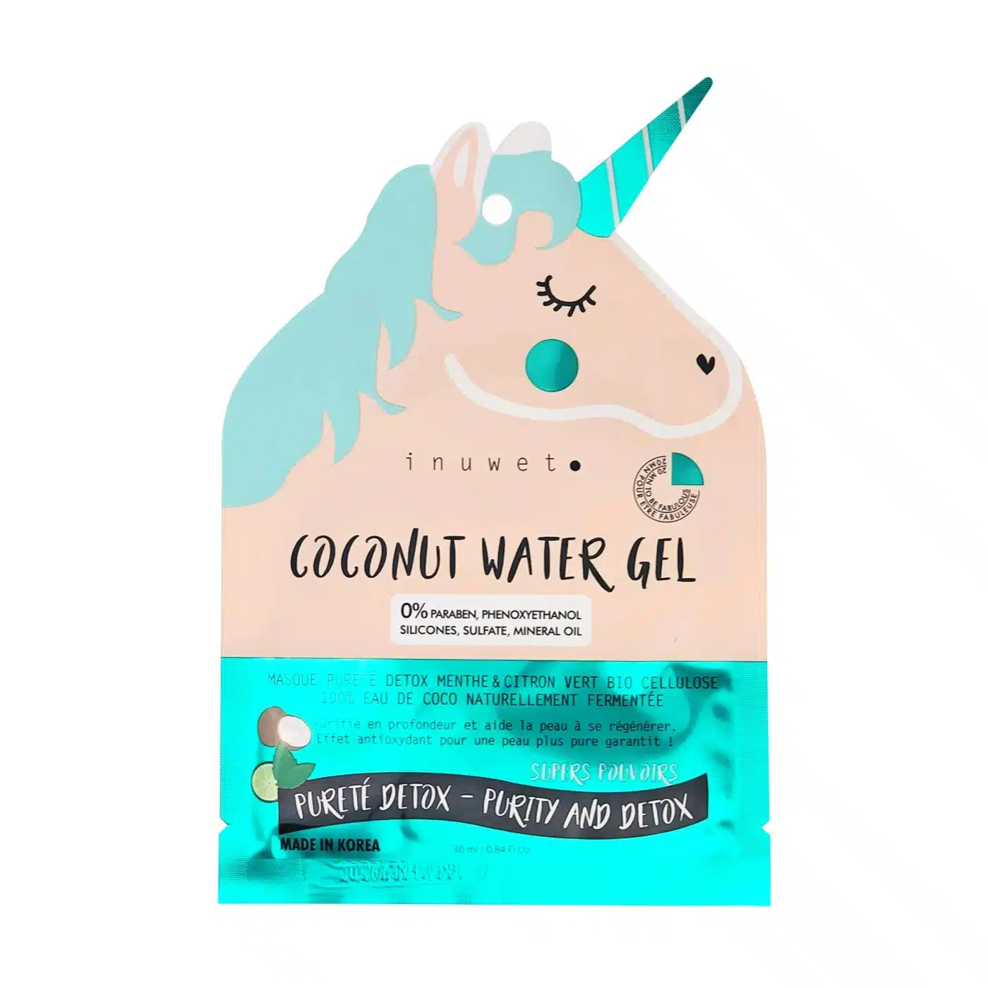 Gesichtsmaske, Coconut Water Gel, Blue, Vegan
