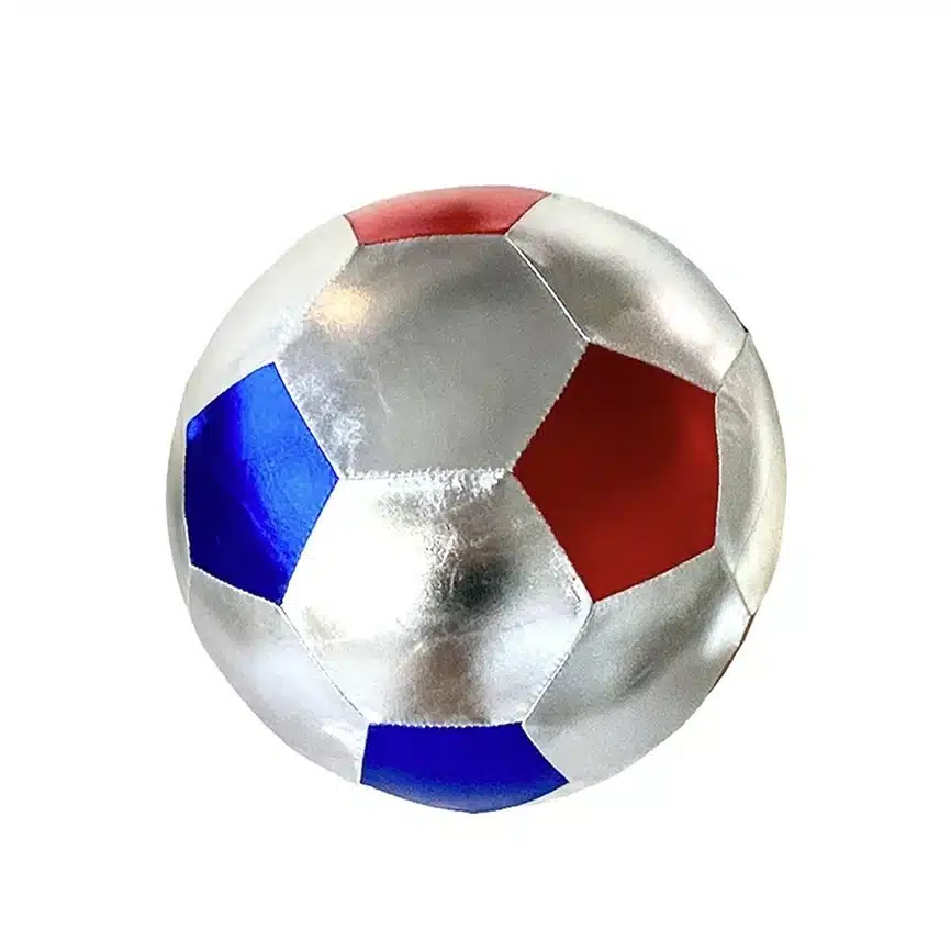 Fußball Stoffball, Blau, Rot & Silber, 22cm