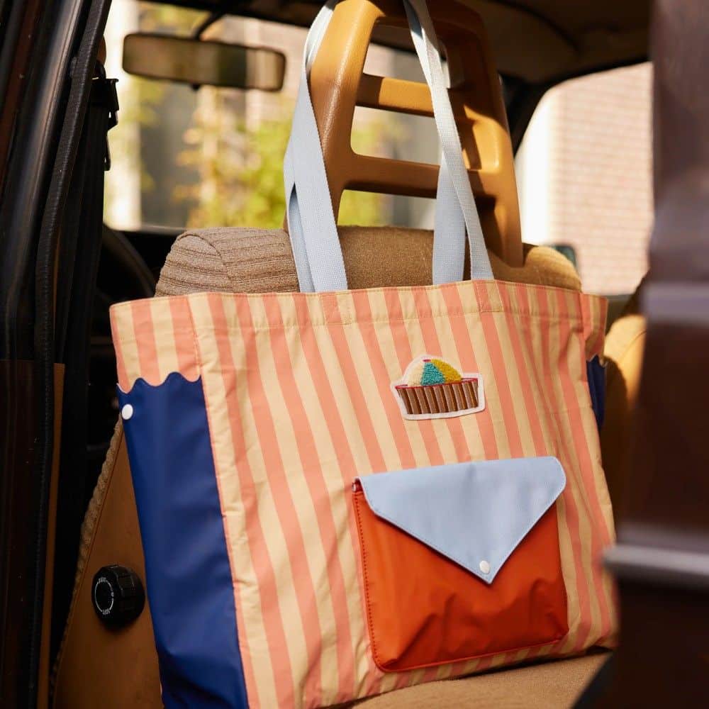 Shopper *Wonders of the deep sea*, Coral Pink + Sandy Yellow