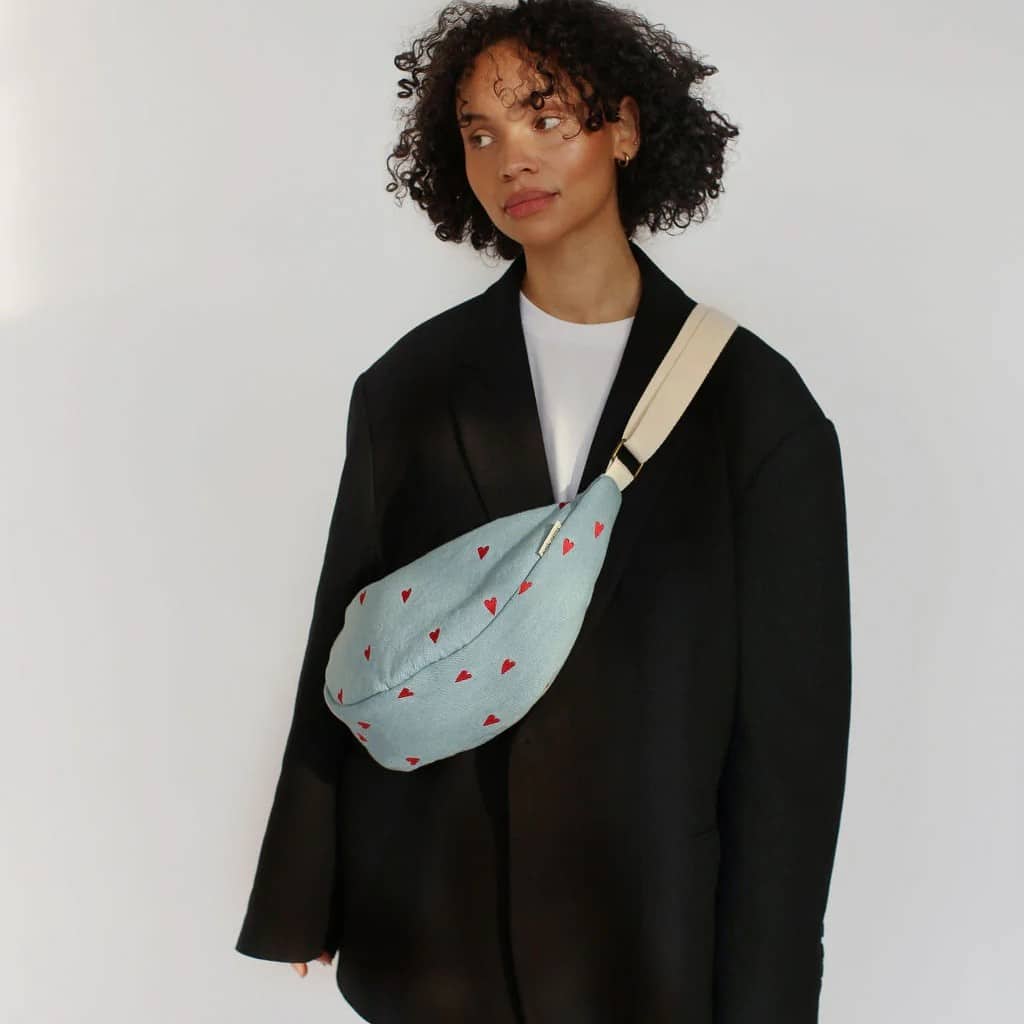 Bauchtasche *Fanny Pack*, Denim Hearts