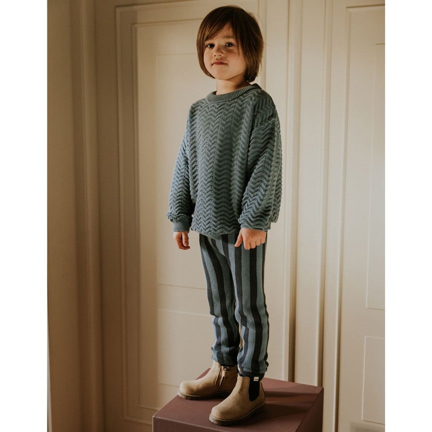 Leggings *Stripes Knitted*, Blue Monday