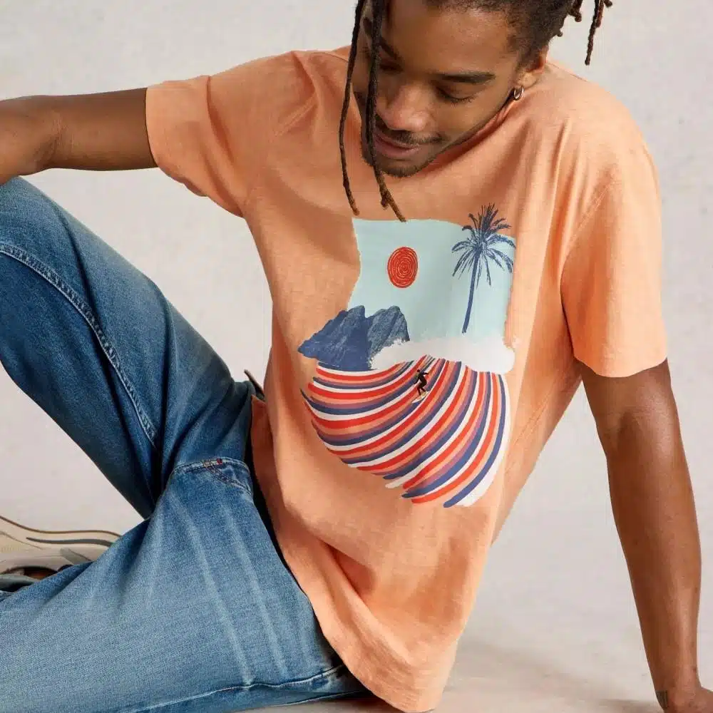 T-Shirt *Surf Up*, Pink Print