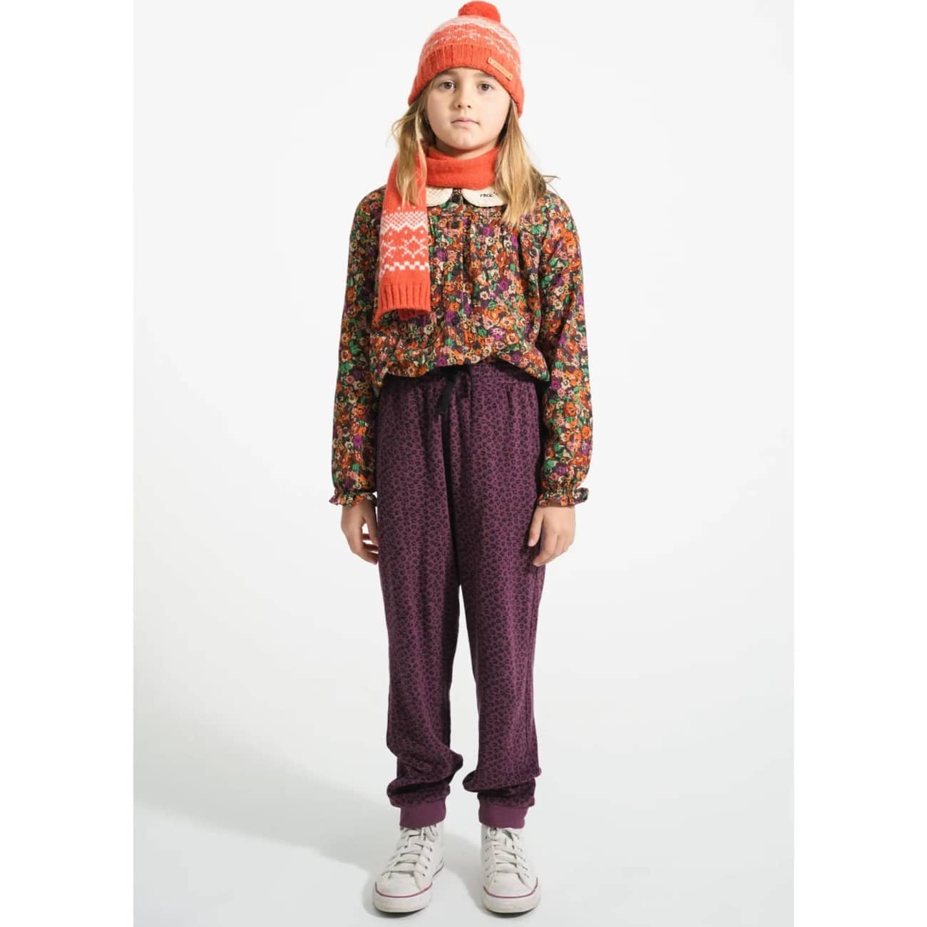 Jaquard Strickmütze mit PomPom, Red