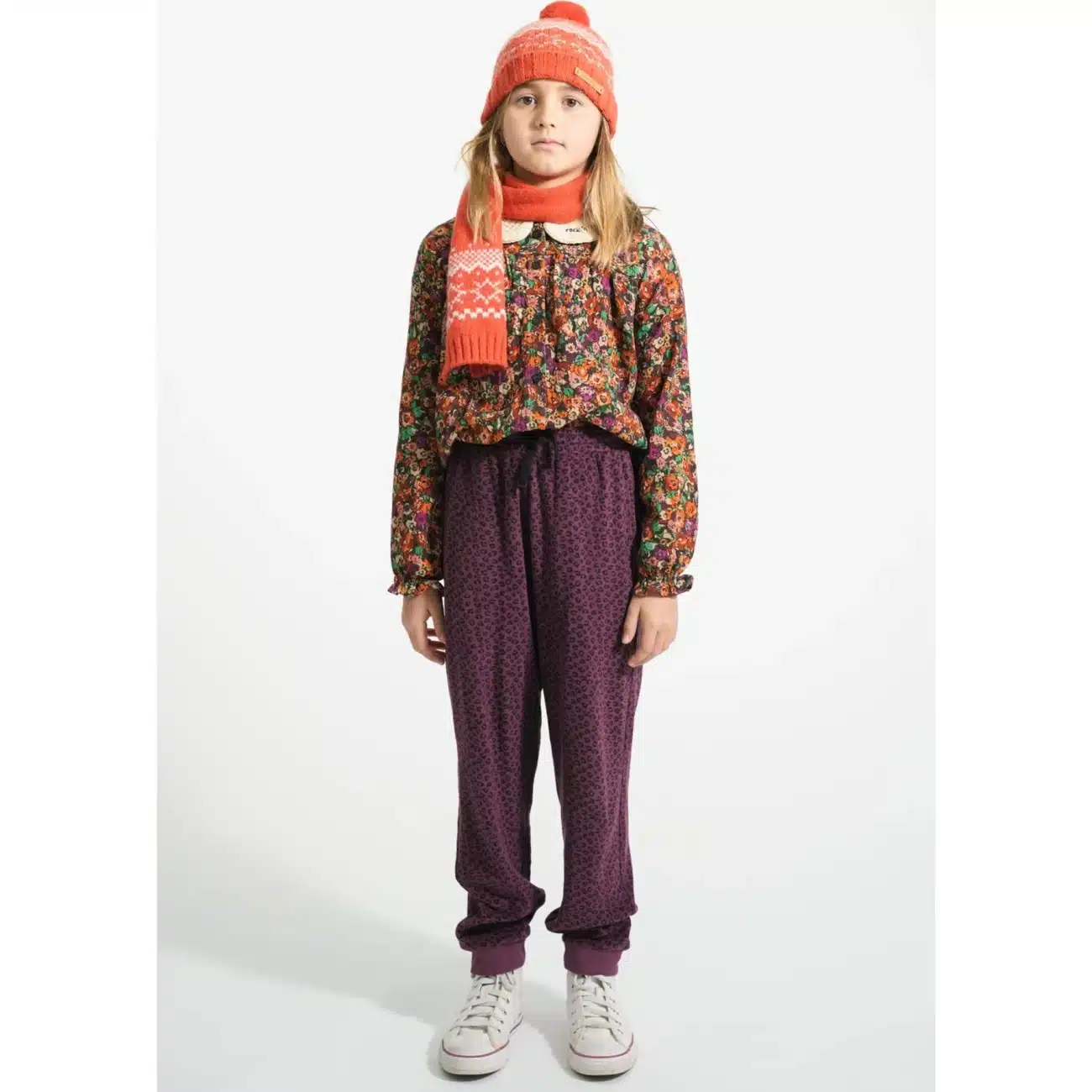 Jaquard Strickmütze mit PomPom, Red