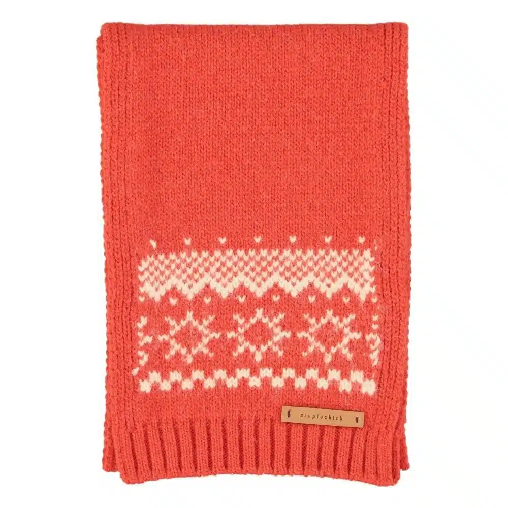 Jaquard Schal gestrickt, Red
