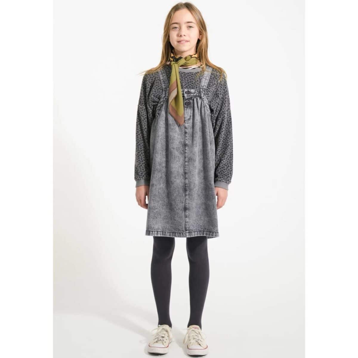 Sweatshirt Terry Cotton *Leo Print*, Grey