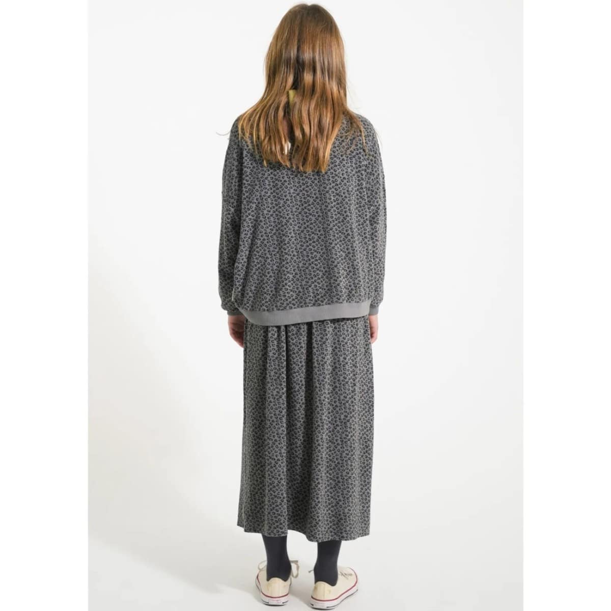 Sweatshirt Terry Cotton *Leo Print*, Grey
