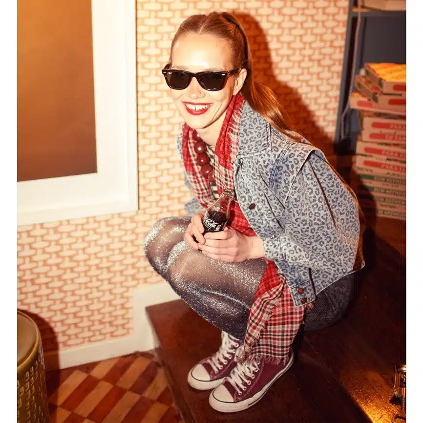 Jeansjacke *Animalprint*, Washed Blue Denim
