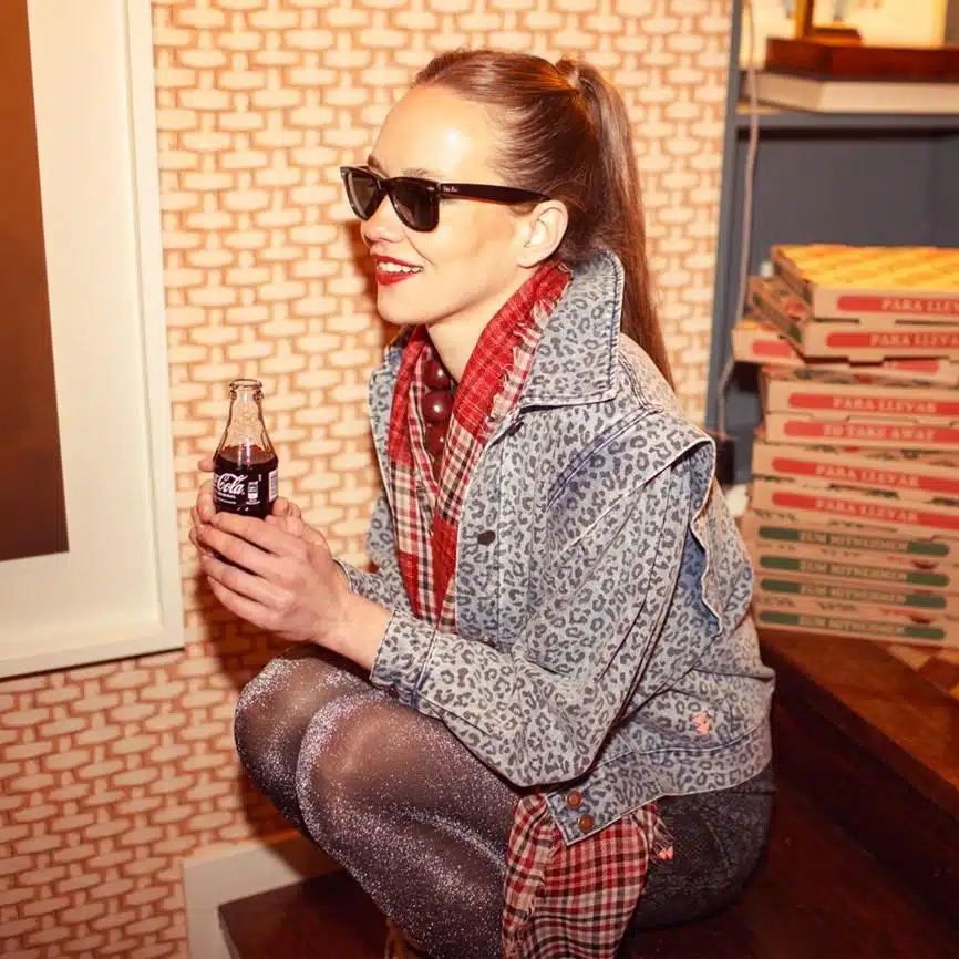 Jeansjacke *Animalprint*, Washed Blue Denim
