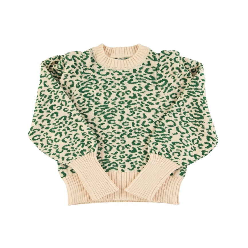 Strickpullover *Animalprint*, Green&Ecru