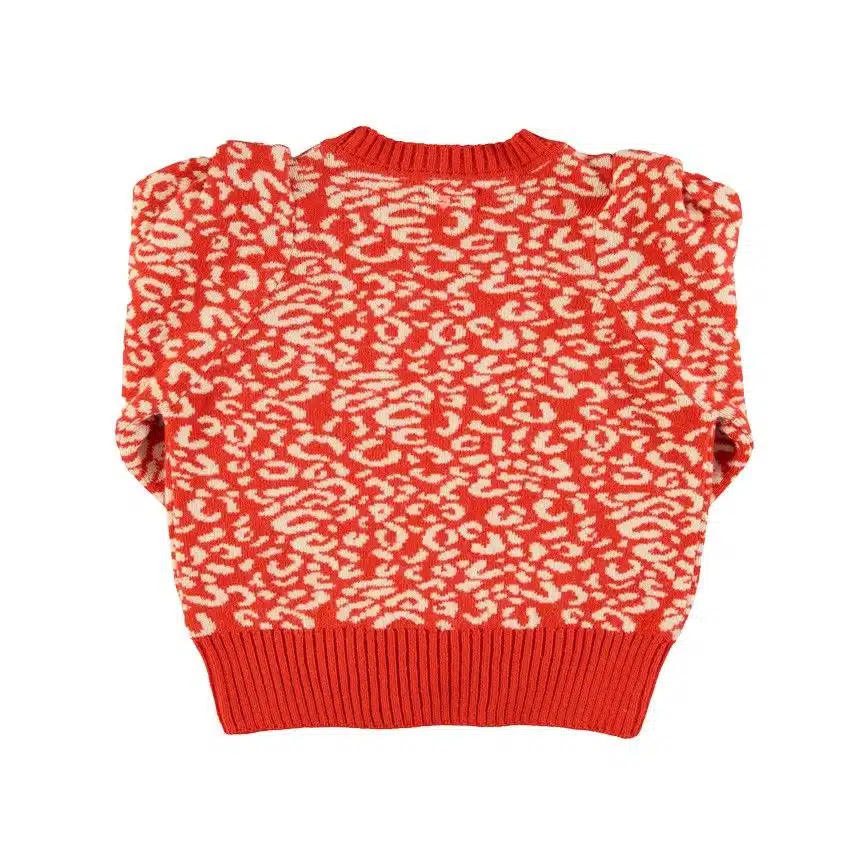 Strickpullover *Animalprint*, Red&Ecru