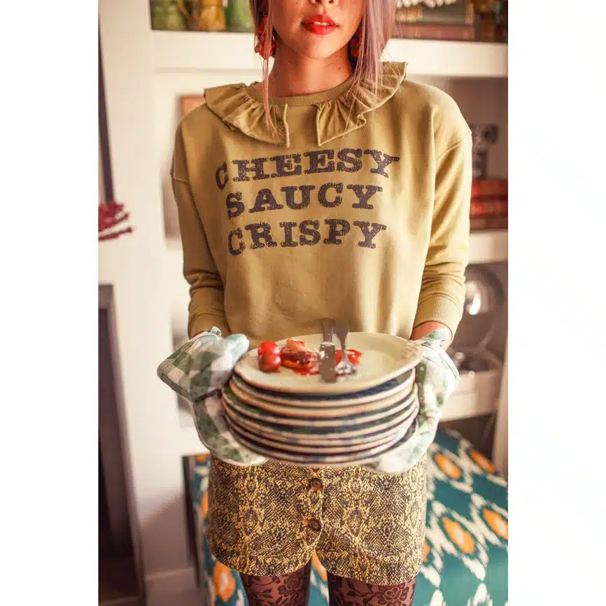Sweatshirt mit Peter Pan Ausschnitt, Army Green