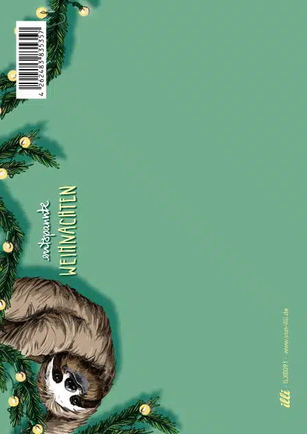 Weihnachtskarte Faultier "Jalo" von illi