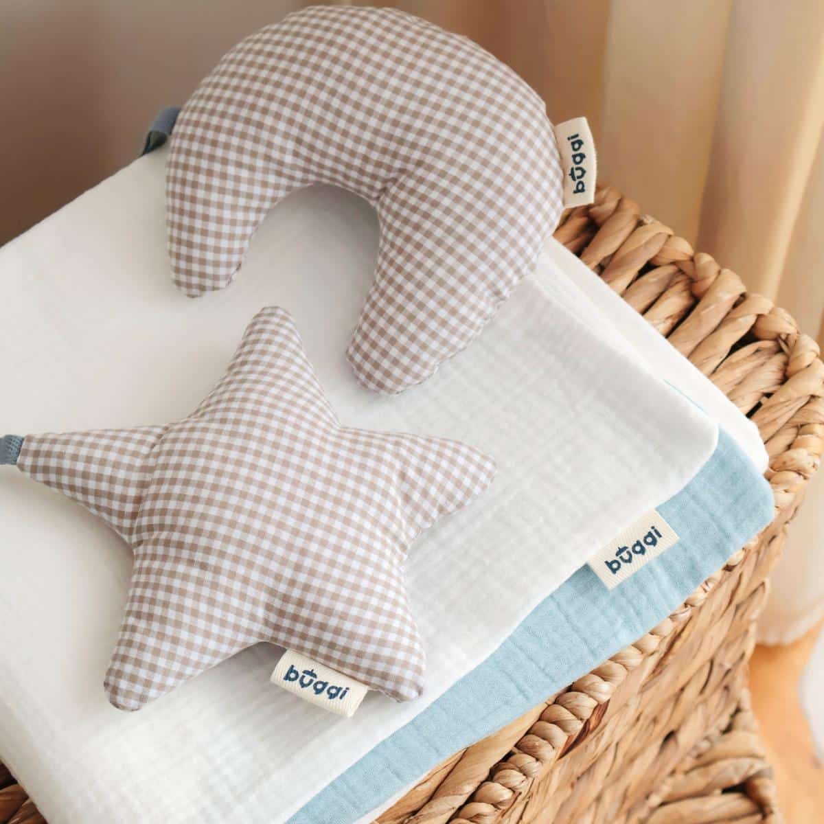 Babyspielzeug Mond & Stern, Grau