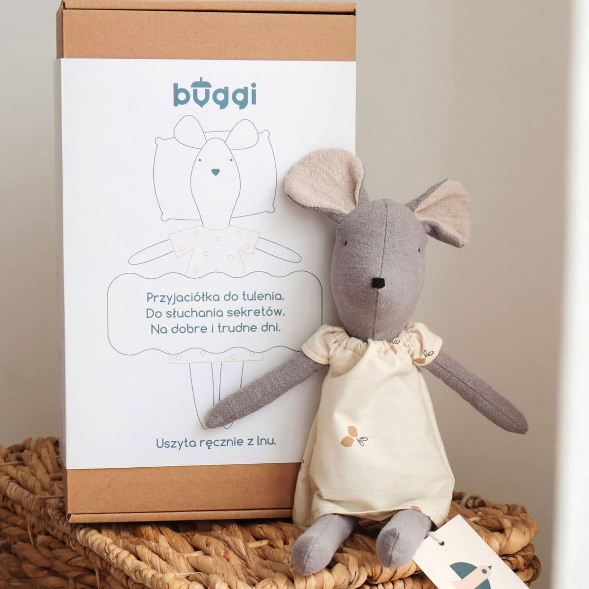 Maus im Kleid *Matilda*, Leinen