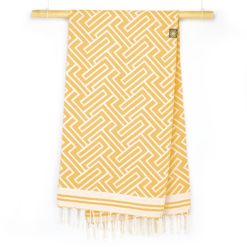 Tuch *Fouta* Hamamtuch Labyrinth, Sunflower Field 200x100cm