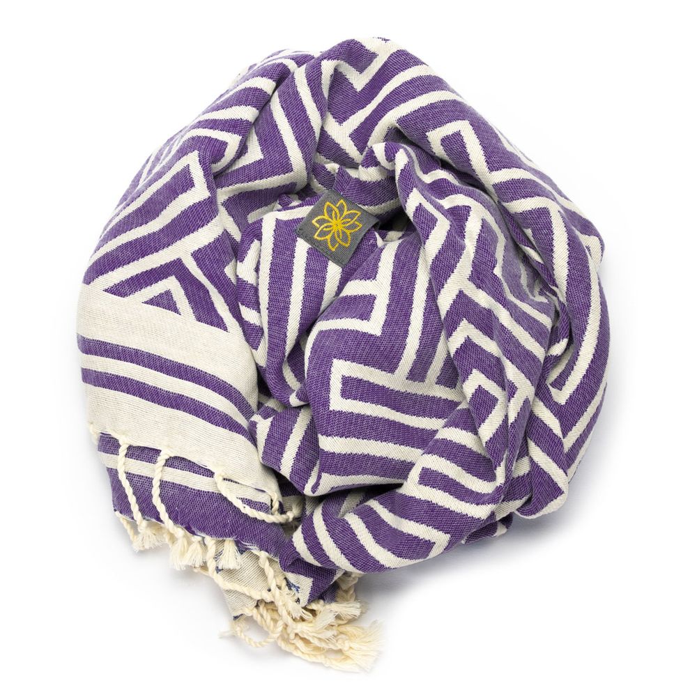 Tuch *Fouta* Hamamtuch Labyrinth, Dark Grapes 200x100cm