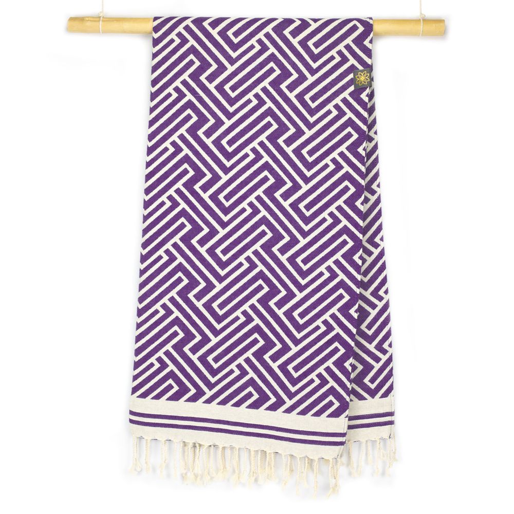 Tuch *Fouta* Hamamtuch Labyrinth, Dark Grapes 200x100cm