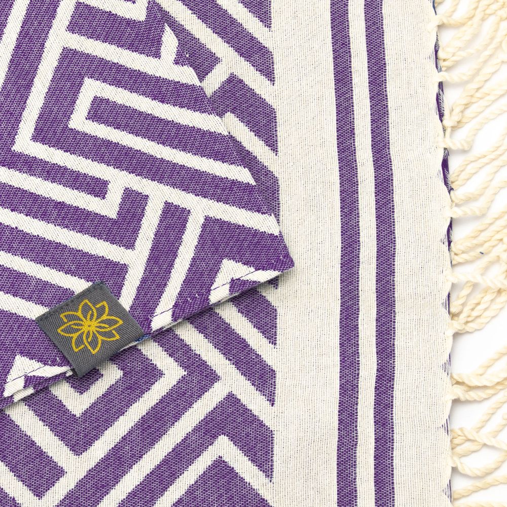 Tuch *Fouta* Hamamtuch Labyrinth, Dark Grapes 200x100cm