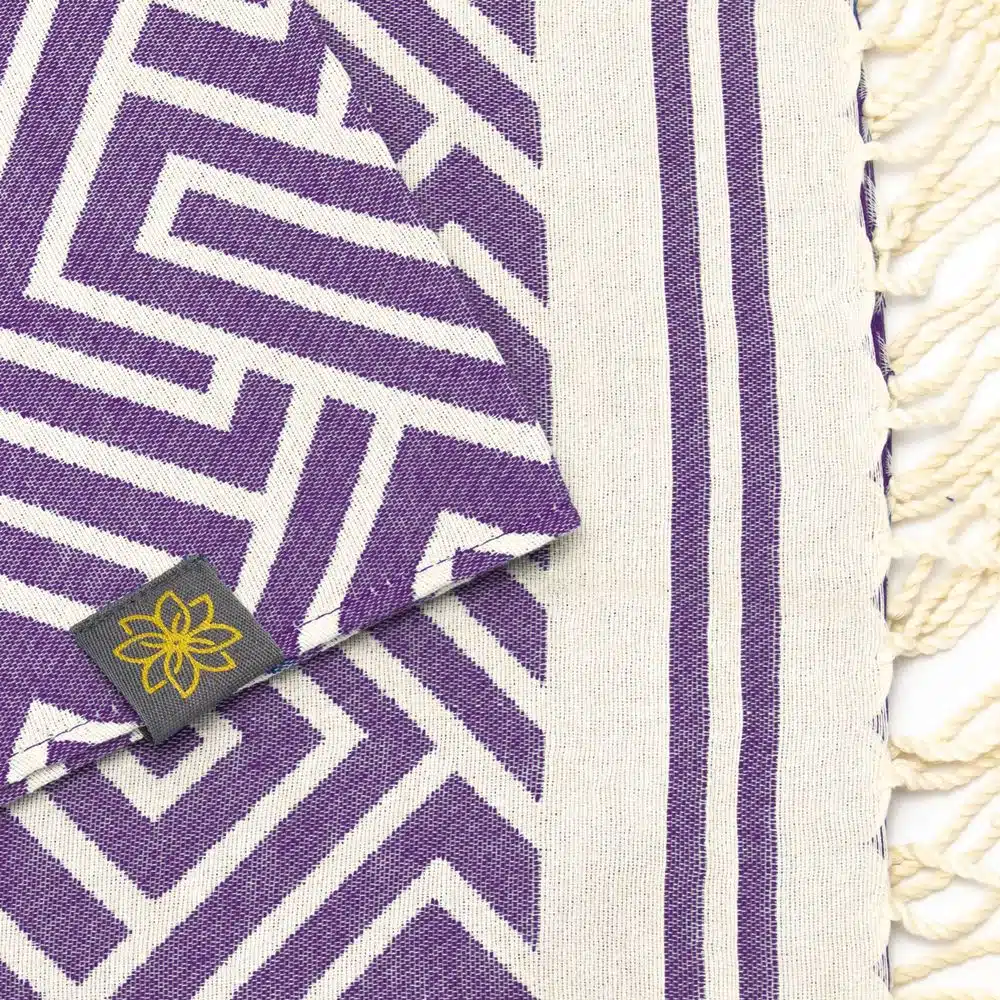 Tuch *Fouta* Hamamtuch Labyrinth, Dark Grapes 200x100cm