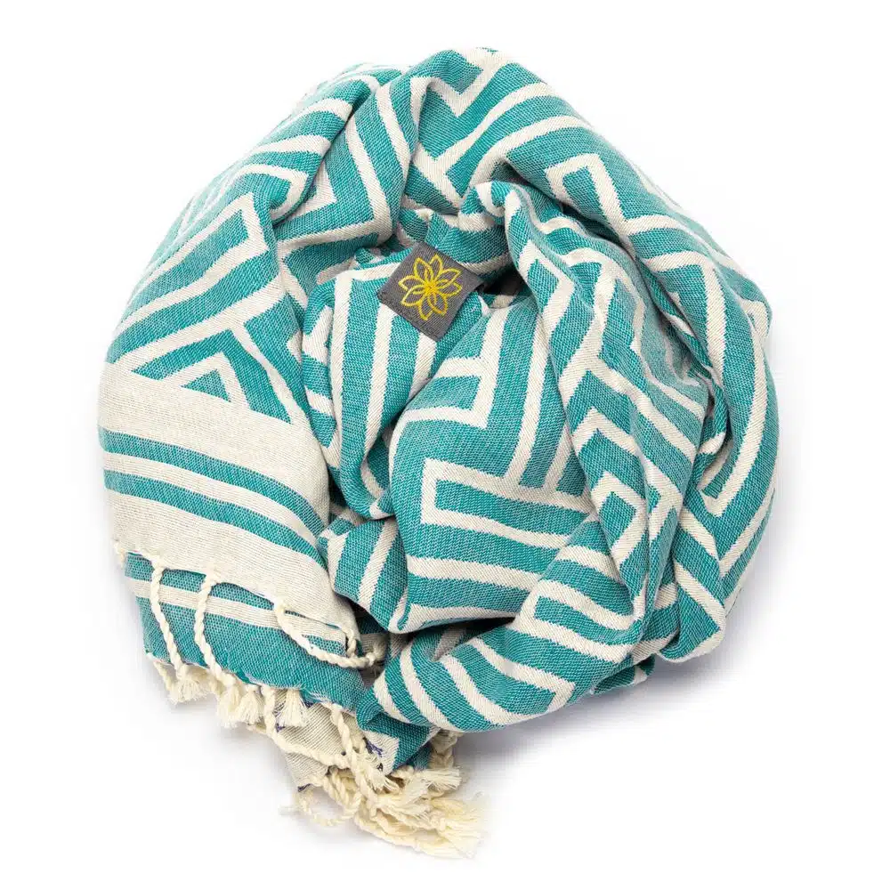 Tuch *Fouta* Hamamtuch Labyrinth, Emerald Stone 200x100cm