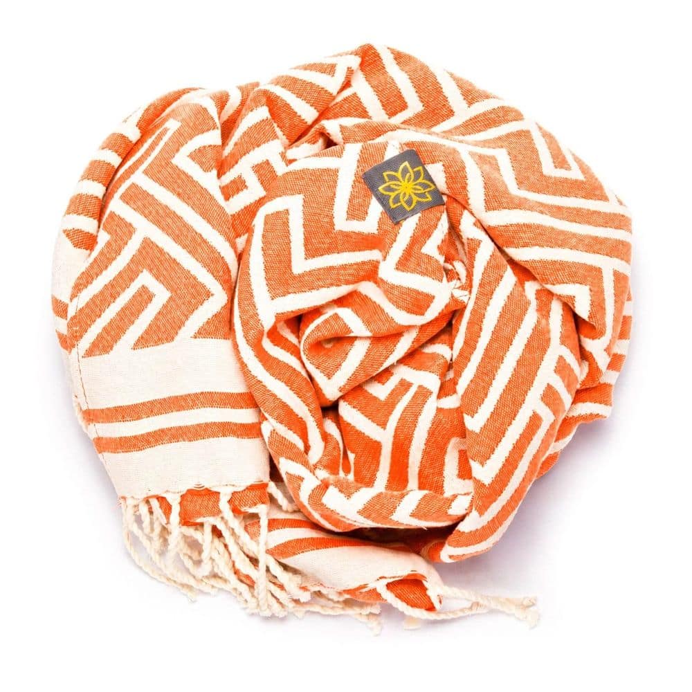 Tuch *Fouta* Hamamtuch Labyrinth, Neon Orange Fish 200x100cm