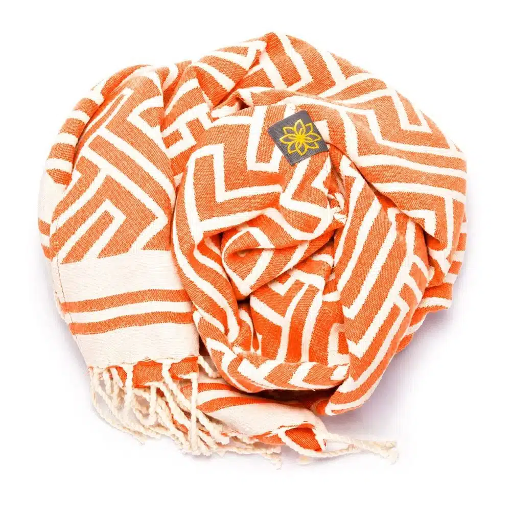 Tuch *Fouta* Hamamtuch Labyrinth, Neon Orange Fish 200x100cm