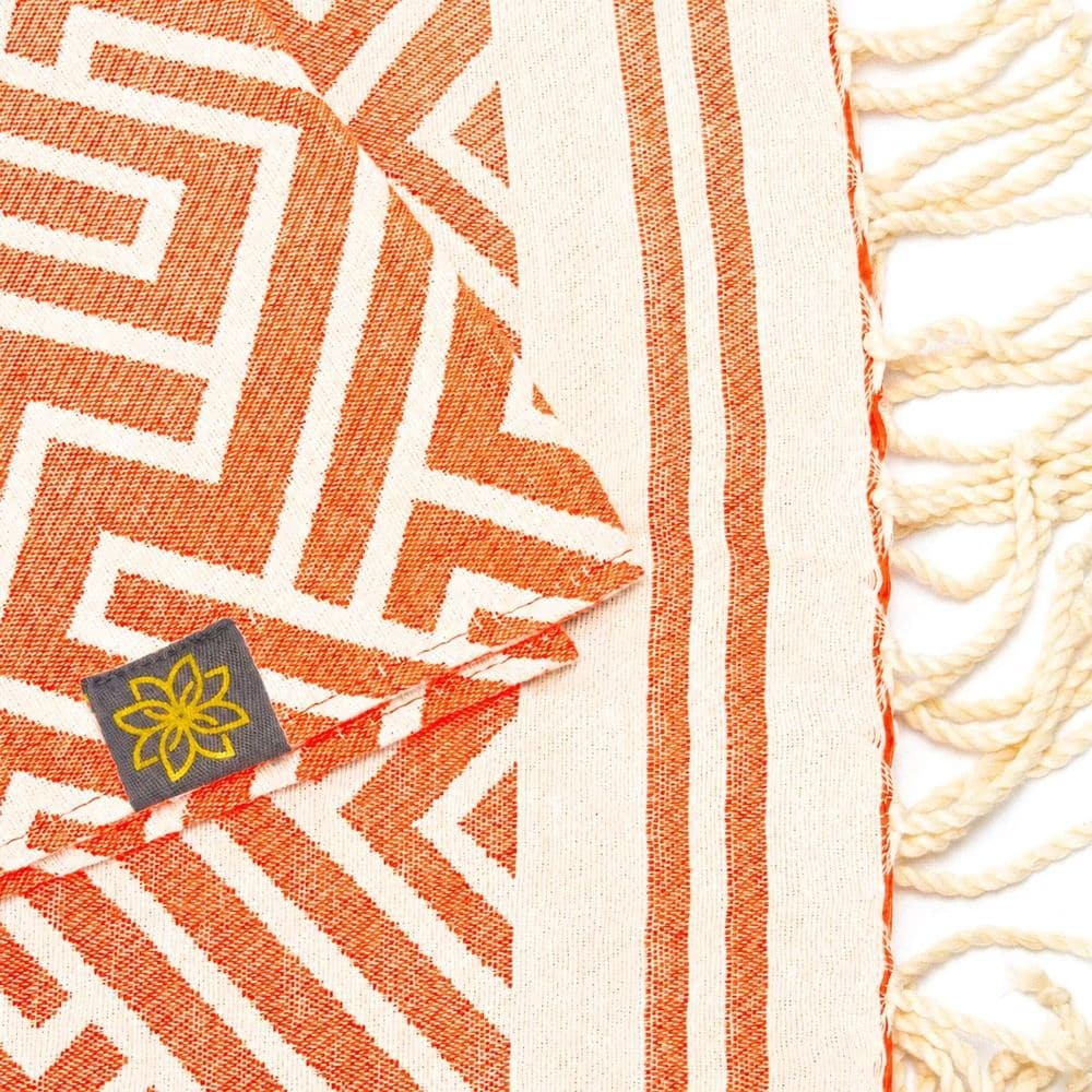 Tuch *Fouta* Hamamtuch Labyrinth, Neon Orange Fish 200x100cm