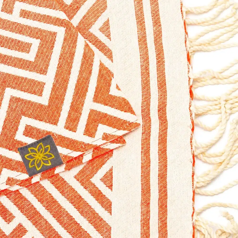 Tuch *Fouta* Hamamtuch Labyrinth, Neon Orange Fish 200x100cm