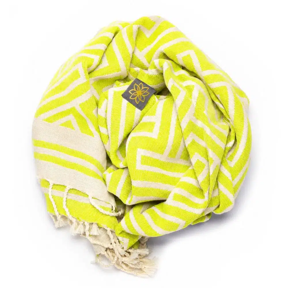 Tuch *Fouta* Hamamtuch Labyrinth, Neon Yellow Fish 200x100cm