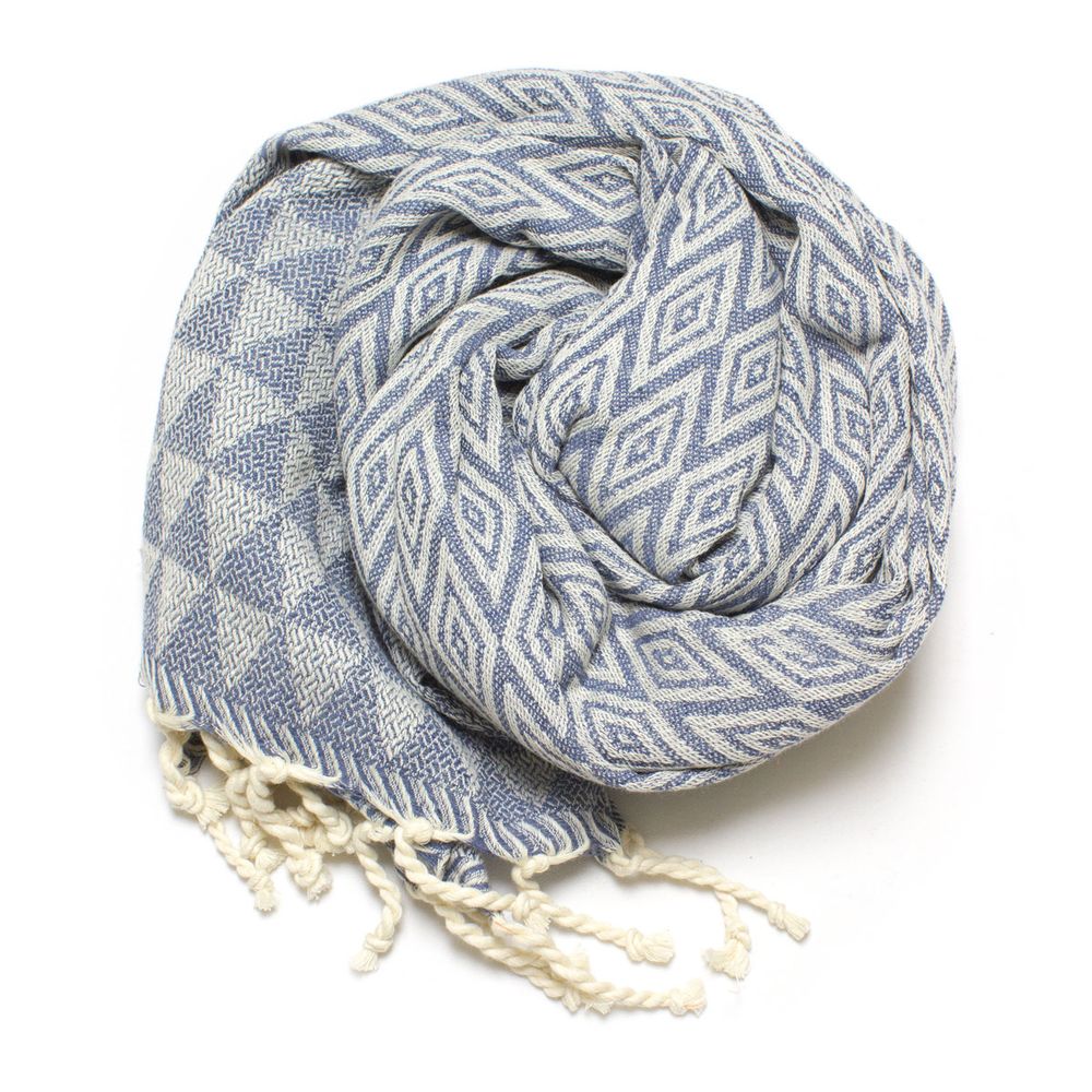 Tuch *Fouta* Hamamtuch Diamant, Deep Water 200x100cm