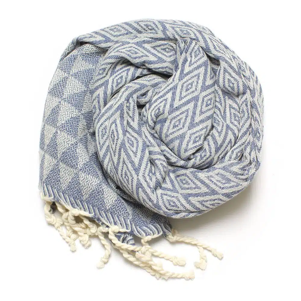 Tuch *Fouta* Hamamtuch Diamant, Deep Water 200x100cm