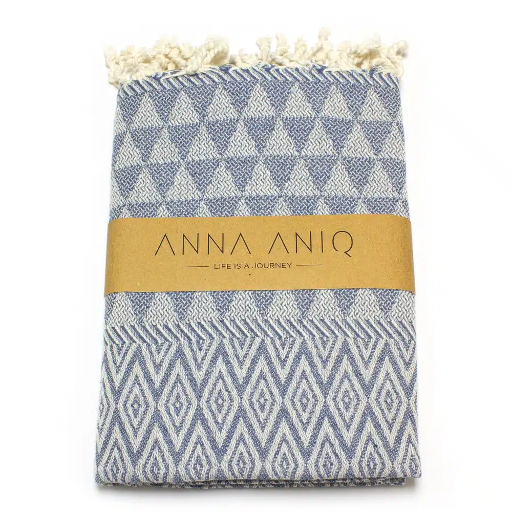 Tuch *Fouta* Hamamtuch Diamant, Deep Water 200x100cm