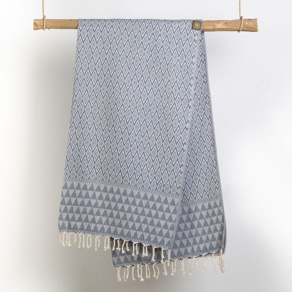 Tuch *Fouta* Hamamtuch Diamant, Deep Water 200x100cm