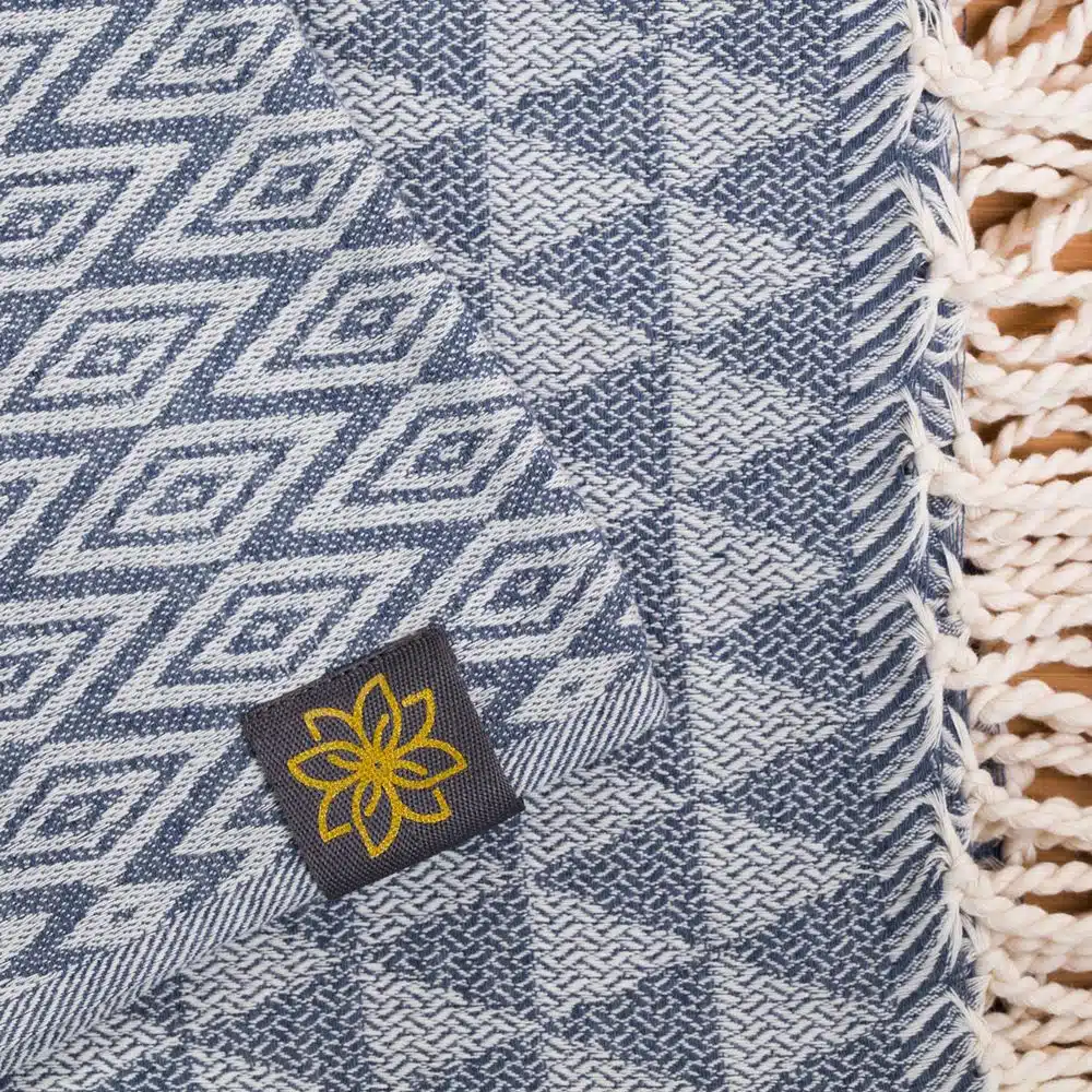 Tuch *Fouta* Hamamtuch Diamant, Deep Water 200x100cm