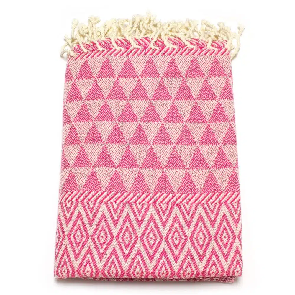 Tuch *Fouta* Hamamtuch Diamant, Fuchsia Flower 200x100cm