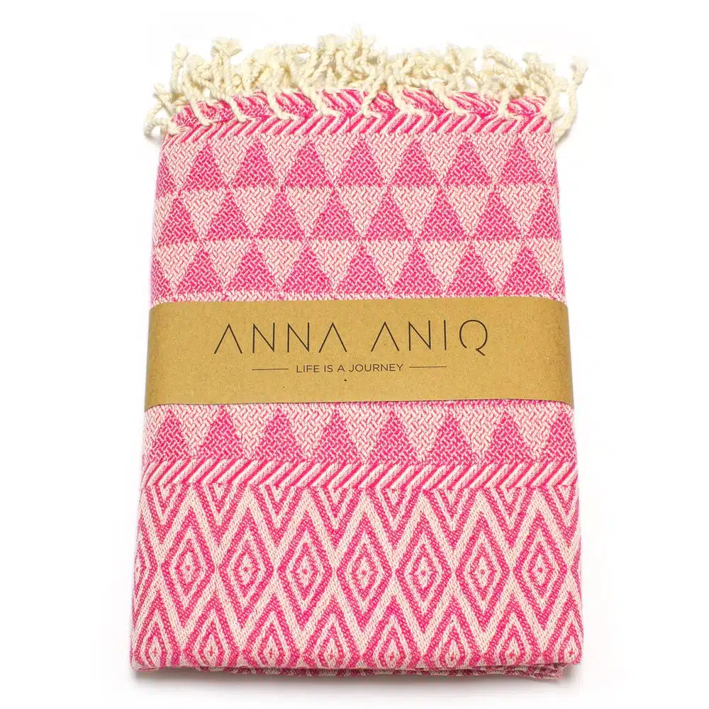Tuch *Fouta* Hamamtuch Diamant, Fuchsia Flower 200x100cm