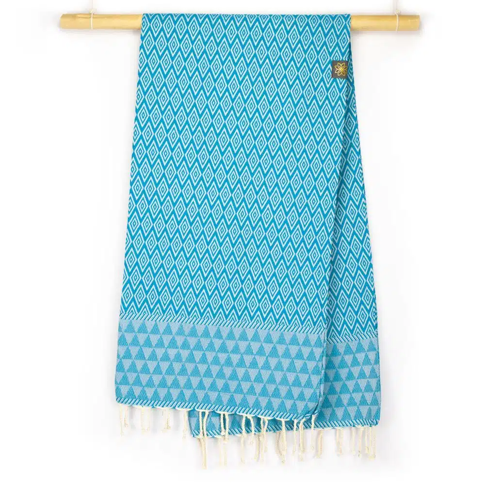 Tuch *Fouta* Hamamtuch Diamant, Tropical Lagoon 200x100cm