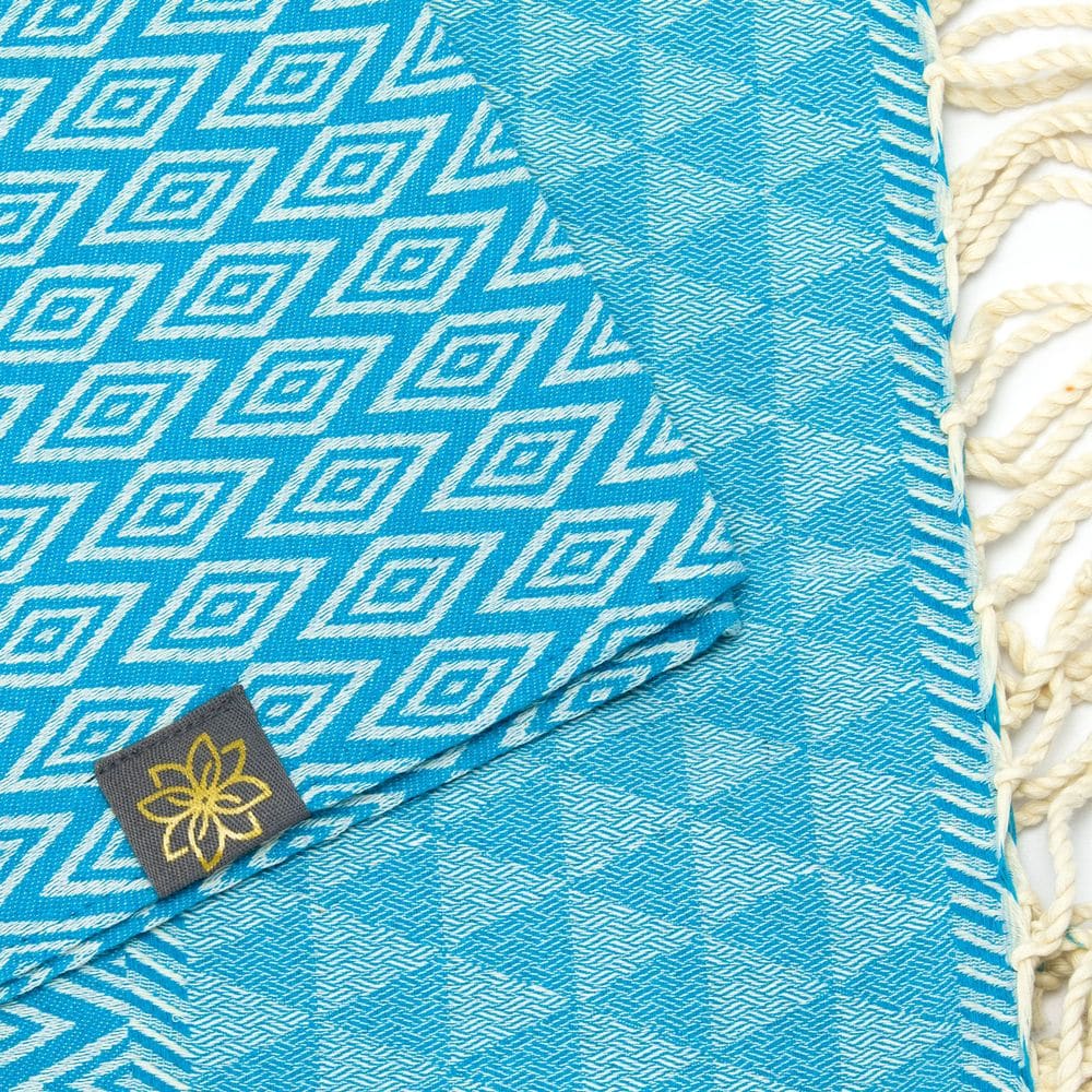 Tuch *Fouta* Hamamtuch Diamant, Tropical Lagoon 200x100cm