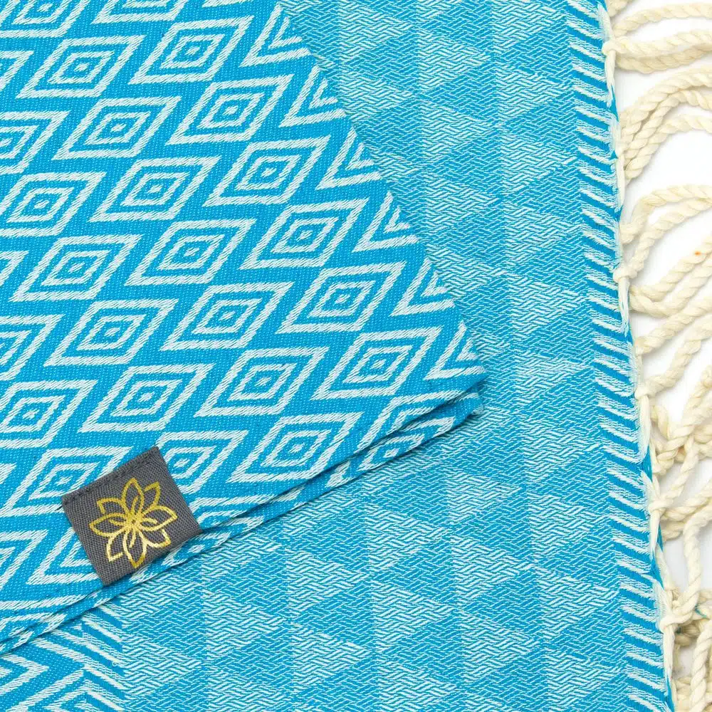 Tuch *Fouta* Hamamtuch Diamant, Tropical Lagoon 200x100cm