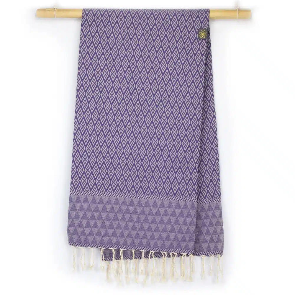 Tuch *Fouta* Hamamtuch Diamant, Dark Grapes 200x100cm