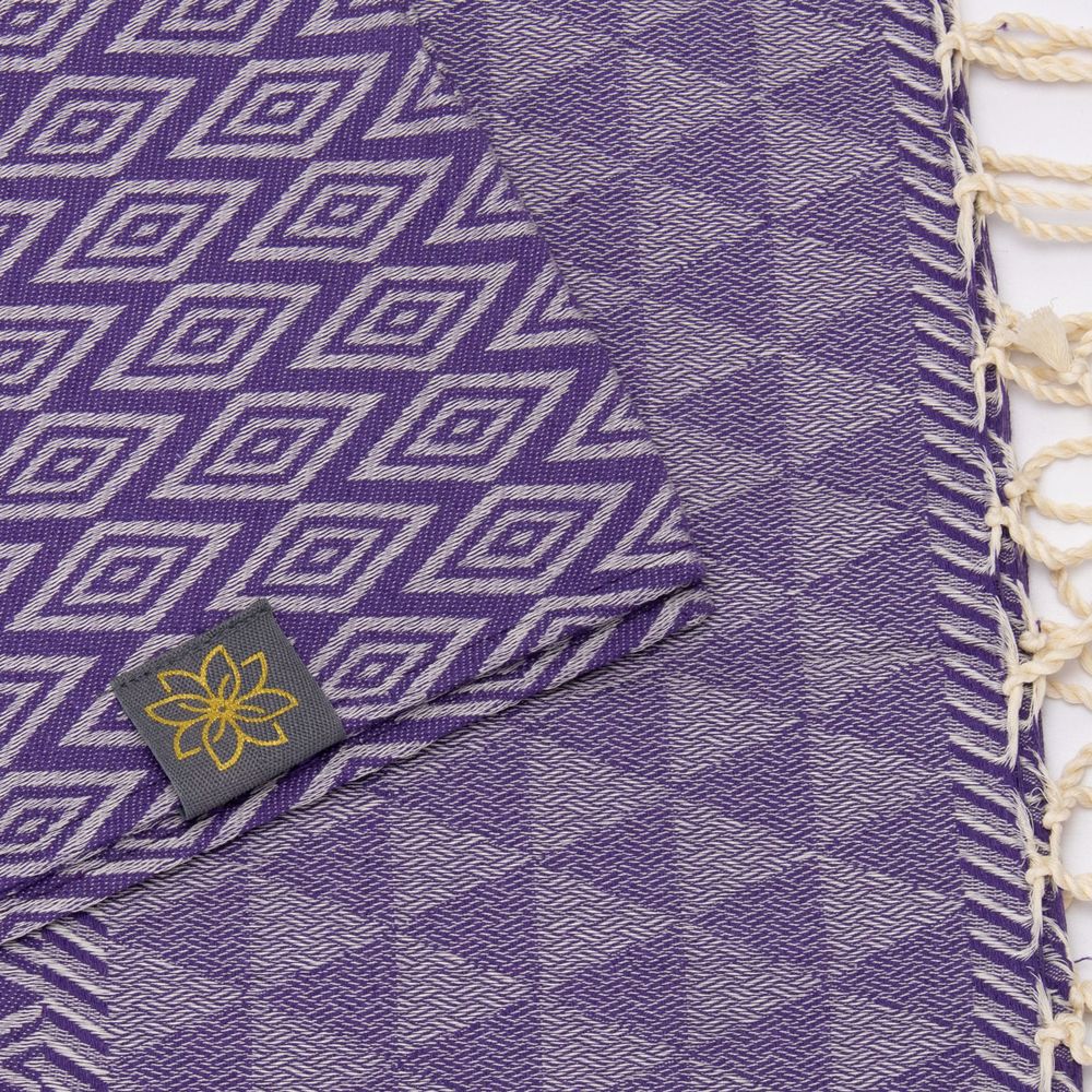 Tuch *Fouta* Hamamtuch Diamant, Dark Grapes 200x100cm