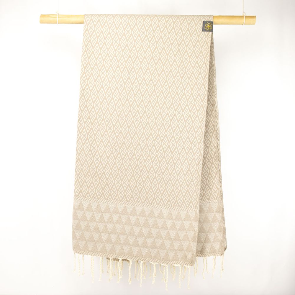 Tuch *Fouta* Hamamtuch Diamant, Natural Raffia 200x100cm